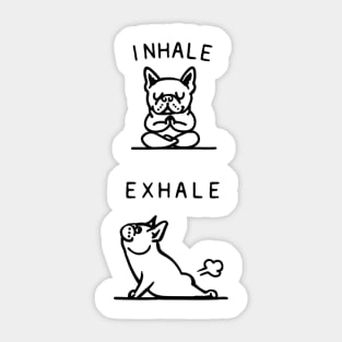 Inhale Exhale French Bulldog Yoga Pose Sticker